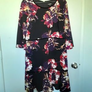 Roz & Ali Floral and Velvet Dress